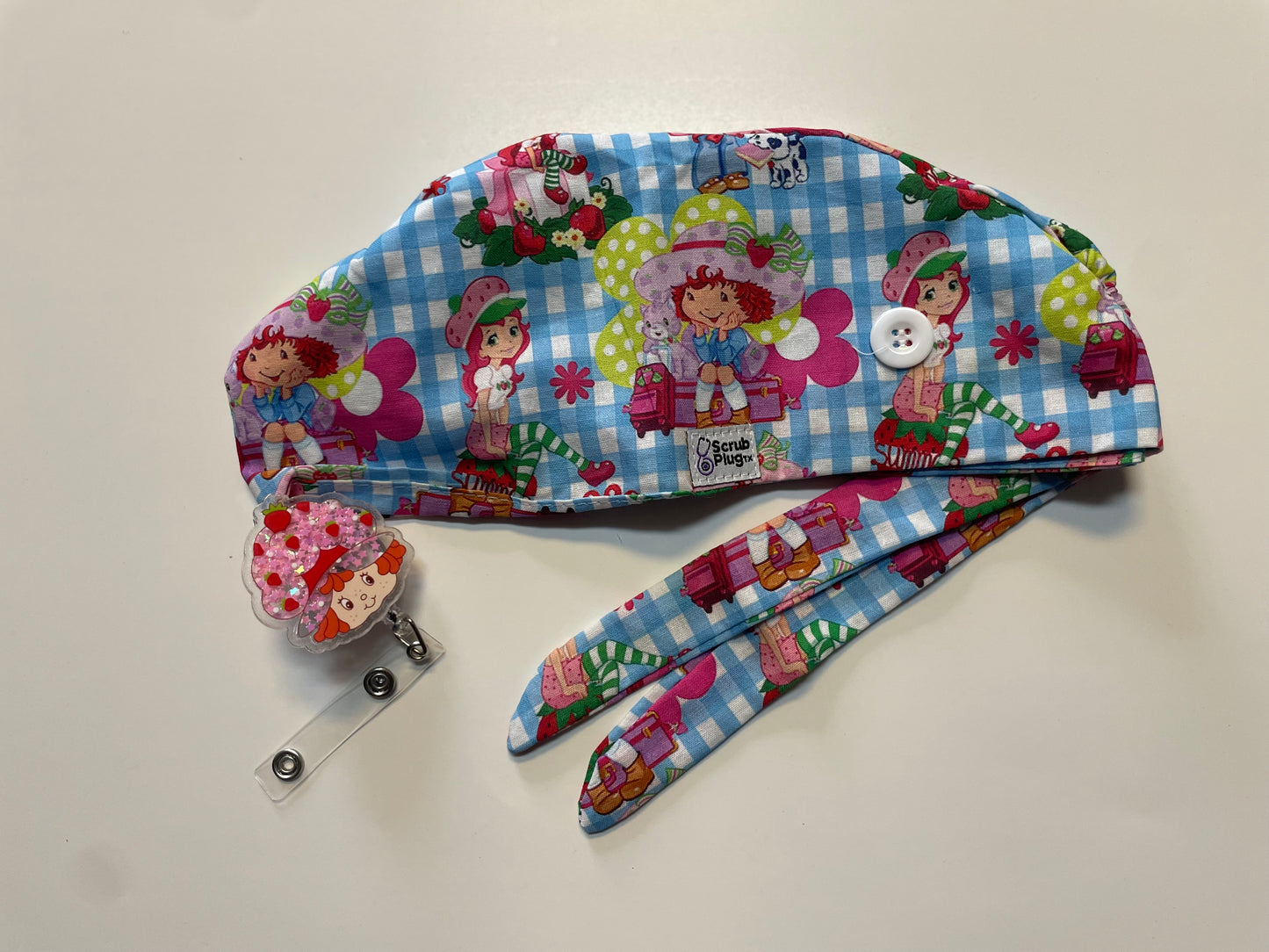 Scrub Cap Strawberry shortcake blue