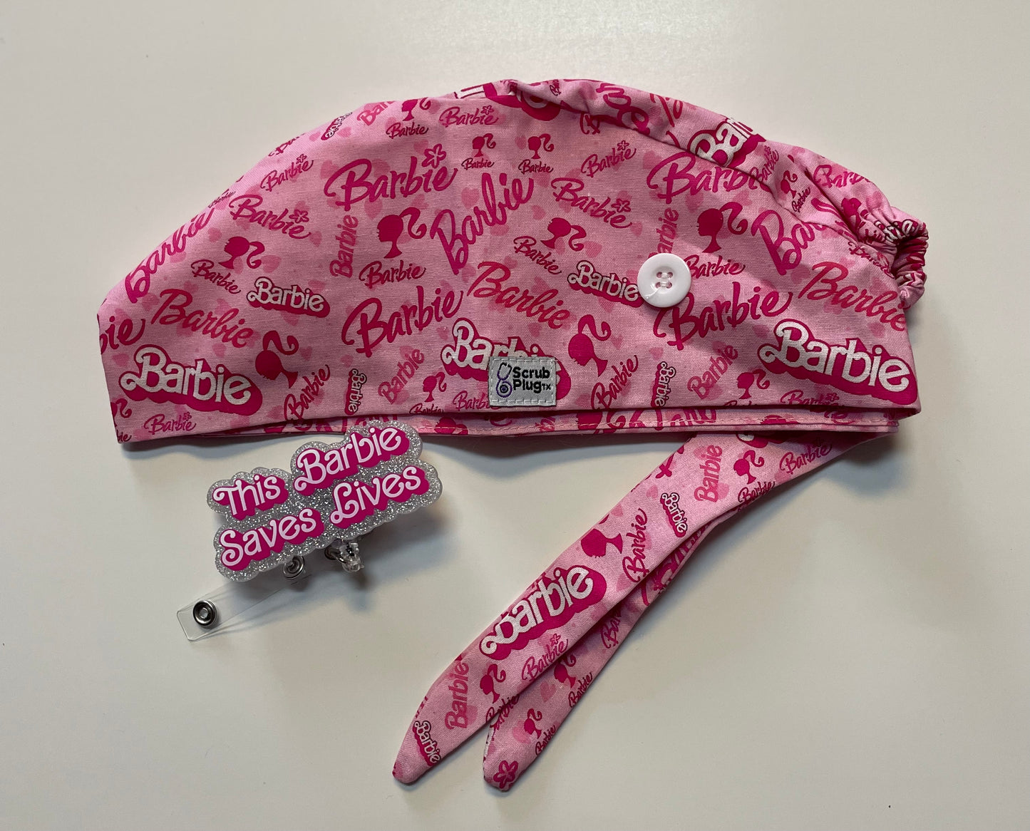 Scrub Cap Barbie pink/white