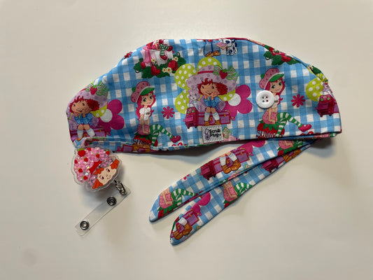 Scrub Cap Strawberry shortcake blue