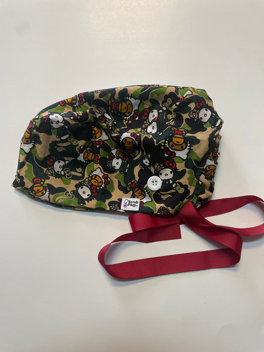 Scrub Cap Camo Ponytail