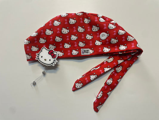 Scrub Cap Hello kitty RED
