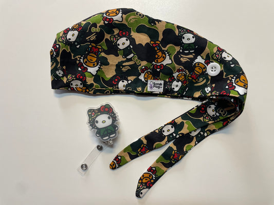 Scrub Cap Hello kitty camo